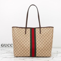 Replica Perfetta Borsa tote grande Gucci 874745 Tribeca Tela rivestita GG marrone Imitazione