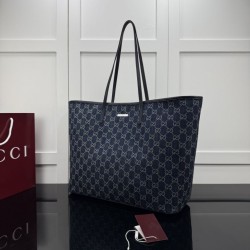 Replica Perfetta Borsa tote grande Gucci 874745 Tribeca Tela blu scuro Imitazione