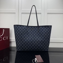 Replica Perfetta Borsa tote grande Gucci 874745 Tribeca Tela blu scuro Imitazione