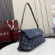 Replica Perfetta Borsa a tracolla media Gucci 874744 Madison Denim GG blu scuro Imitazione