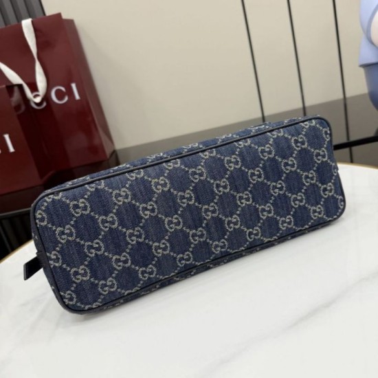 Replica Perfetta Borsa a tracolla media Gucci 874744 Madison Denim GG blu scuro Imitazione