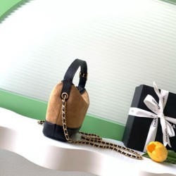Replica Perfetta Pochette Chanel AP5187 Mini Coco Base con catena in camoscio marrone Imitazione