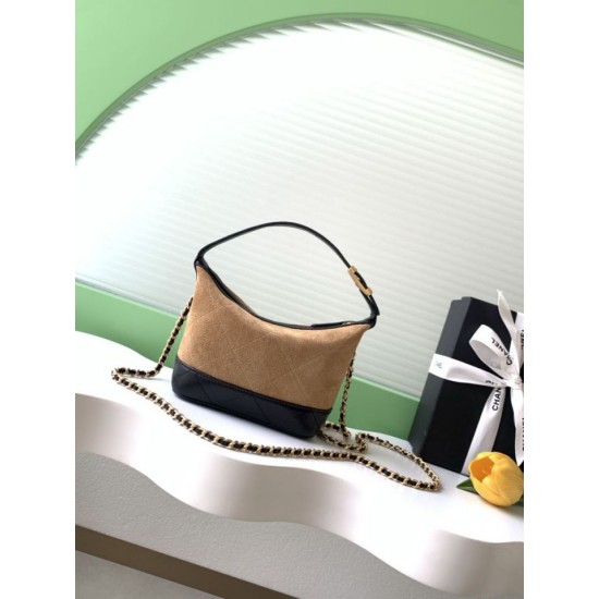 Replica Perfetta Pochette Chanel AP5187 Mini Coco Base con catena in camoscio marrone Imitazione