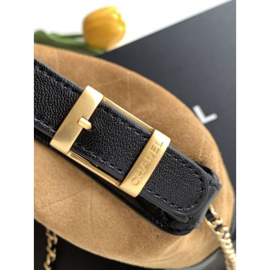 Replica Perfetta Pochette Chanel AP5187 Mini Coco Base con catena in camoscio marrone Imitazione