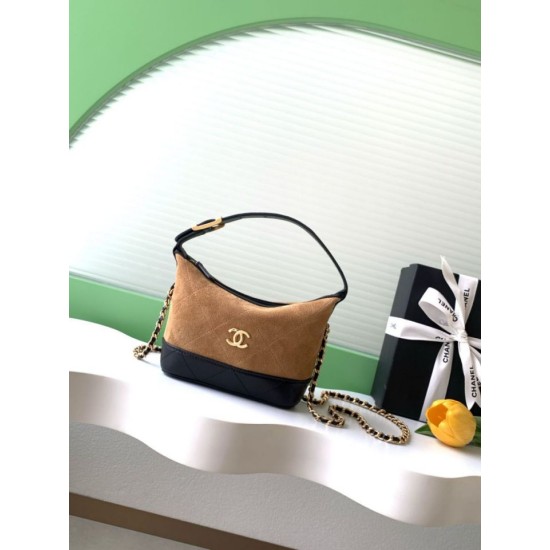 Replica Perfetta Pochette Chanel AP5187 Mini Coco Base con catena in camoscio marrone Imitazione