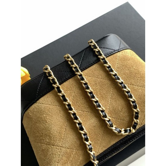 Replica Perfetta Pochette Chanel AP5187 Mini Coco Base con catena in camoscio marrone Imitazione