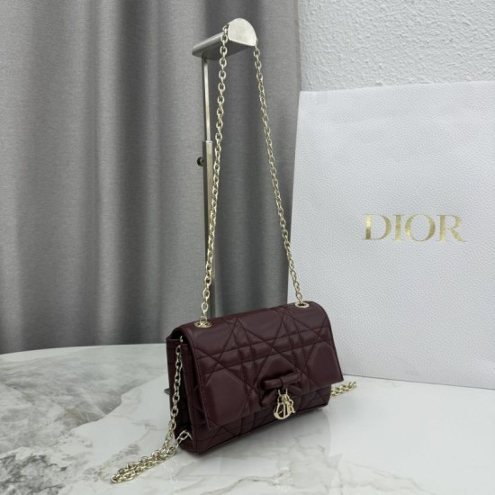 Replica Perfetta Borse Dior My Tender Dior Top Handle Mini Chain Bag Borgogna Imitazione