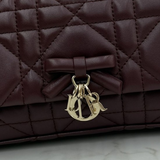Replica Perfetta Borse Dior My Tender Dior Top Handle Mini Chain Bag Borgogna Imitazione