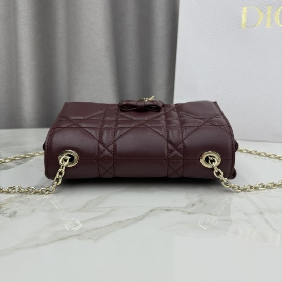 Replica Perfetta Borse Dior My Tender Dior Top Handle Mini Chain Bag Borgogna Imitazione