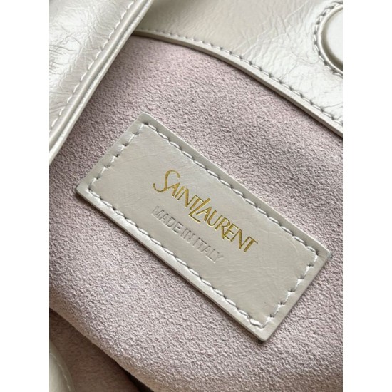 Replica Perfetta Borsa a tracolla YSL Saint Laurent Hortense beige cerata Imitazione