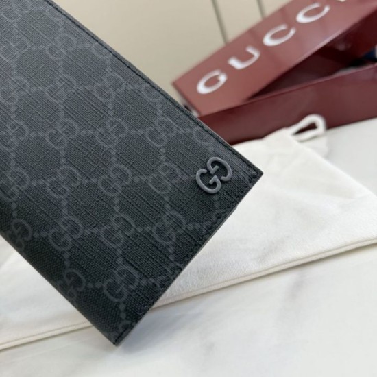 Replica Perfetta Portafoglio lungo Gucci 856563 GG Supreme nero Imitazione