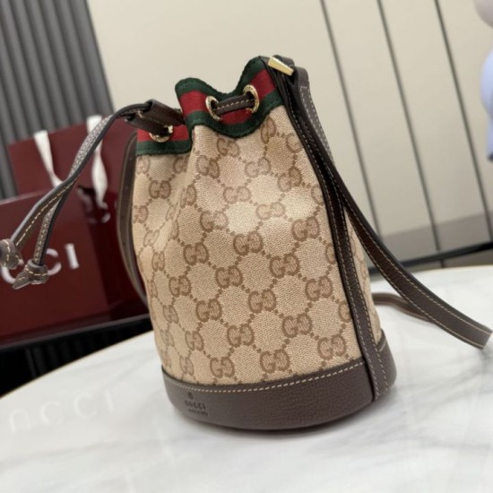 Replica Perfetta Borsa a secchiello Gucci 876060 con tracolla marrone Imitazione