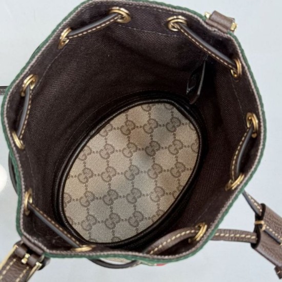Replica Perfetta Borsa a secchiello Gucci 876060 con tracolla marrone Imitazione