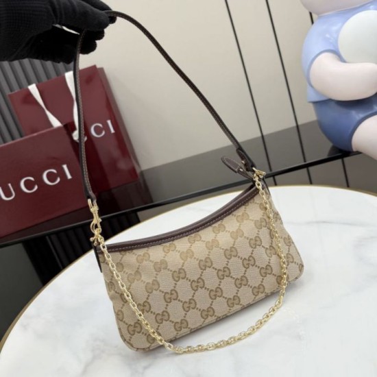 Replica Perfetta Borsa a tracolla piccola Gucci 875847 Gossip marrone Imitazione