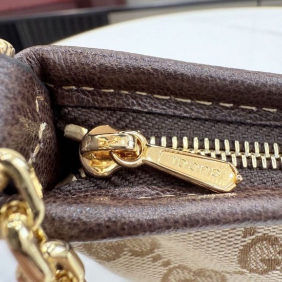 Replica Perfetta Borsa a tracolla piccola Gucci 875847 Gossip marrone Imitazione