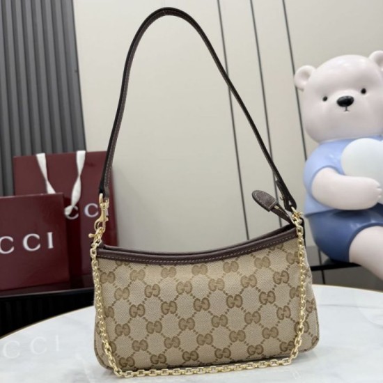 Replica Perfetta Borsa a tracolla piccola Gucci 875847 Gossip marrone Imitazione