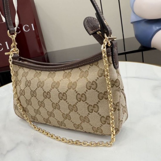 Replica Perfetta Borsa a tracolla piccola Gucci 875847 Gossip marrone Imitazione