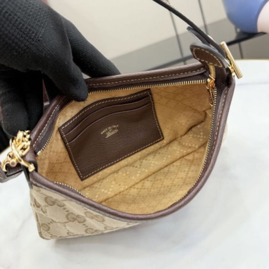 Replica Perfetta Borsa a tracolla piccola Gucci 875847 Gossip marrone Imitazione