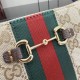 Replica Perfetta Borsa a tracolla piccola Gucci 867130 Horsebit Web Tela GG marrone Imitazione