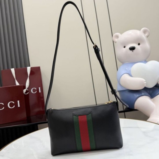 Replica Perfetta Borsa a tracolla piccola Gucci 867130 Horsebit Web Nero Imitazione