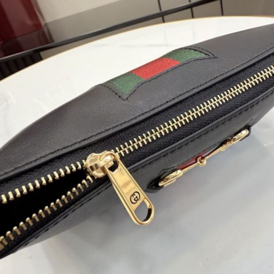 Replica Perfetta Borsa a tracolla piccola Gucci 867130 Horsebit Web Nero Imitazione