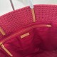 Replica Perfetta Borsa tote a righe rafia Miu Miu 5BG228 lavorata all'uncinetto Imitazione