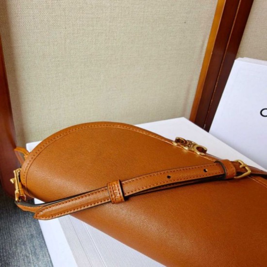 Replica AAA Mini borsa Celine Besace Halfmoon 25 cm marrone Falsa Online Replica Perfetta Mini borsa Celine Besace Halfmoon 25 cm marrone Imitazione