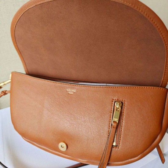 Replica AAA Mini borsa Celine Besace Halfmoon 25 cm marrone Falsa Online Replica Perfetta Mini borsa Celine Besace Halfmoon 25 cm marrone Imitazione