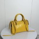 Replica Perfetta Borsa Balenciaga Le City Mini 24cm pelle di agnello stropicciata gialla Imitazione