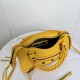 Replica Perfetta Borsa Balenciaga Le City Mini 24cm pelle di agnello stropicciata gialla Imitazione