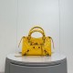 Replica Perfetta Borsa Balenciaga Le City Mini 24cm pelle di agnello stropicciata gialla Imitazione