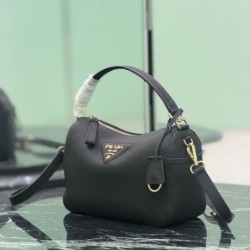 Replica Perfetta Borsa a tracolla piccola Prada 1BC277 con manico superiore nera Imitazione