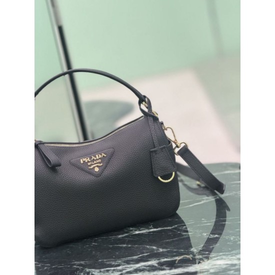 Replica Perfetta Borsa a tracolla piccola Prada 1BC277 con manico superiore nera Imitazione