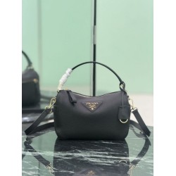 Replica Perfetta Borsa a tracolla piccola Prada 1BC277 con manico superiore nera Imitazione