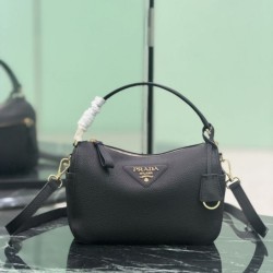 Replica Perfetta Borsa a tracolla piccola Prada 1BC277 con manico superiore nera Imitazione