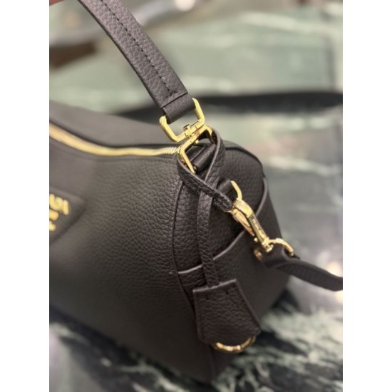 Replica Perfetta Borsa a tracolla piccola Prada 1BC277 con manico superiore nera Imitazione
