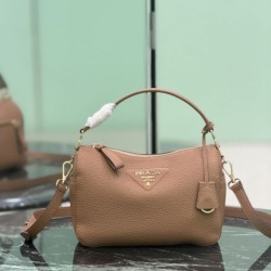 Replica Perfetta Borsa a tracolla piccola Prada 1BC277 con manico superiore marrone Imitazione