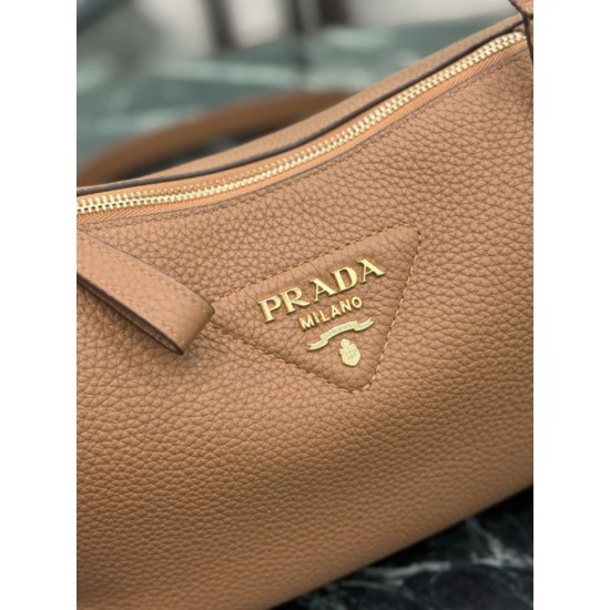 Replica Perfetta Borsa a tracolla piccola Prada 1BC277 con manico superiore marrone Imitazione