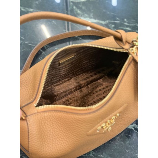 Replica Perfetta Borsa a tracolla piccola Prada 1BC277 con manico superiore marrone Imitazione
