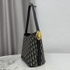 Replica fedele Borsa a secchiello medio Dior Medalillon M1532 Dior Oblique blu Imitazione Outlet