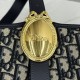 Replica fedele Borsa a secchiello medio Dior Medalillon M1532 Dior Oblique blu Imitazione Outlet