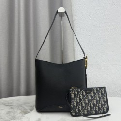 Replica fedele Borsa a secchiello medio Dior Medalillon M1532 Nero Imitazione Outlet