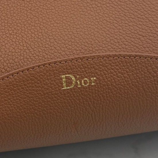 Replica fedele Borsa a secchiello medio Dior Medalillon M1532 Marrone Imitazione Outlet