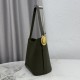 Replica fedele Borsa a secchiello medio Dior Medalillon M1532 Verde scuro Imitazione Outlet