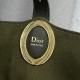 Replica fedele Borsa a secchiello medio Dior Medalillon M1532 Verde scuro Imitazione Outlet