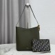 Replica fedele Borsa a secchiello medio Dior Medalillon M1532 Verde scuro Imitazione Outlet