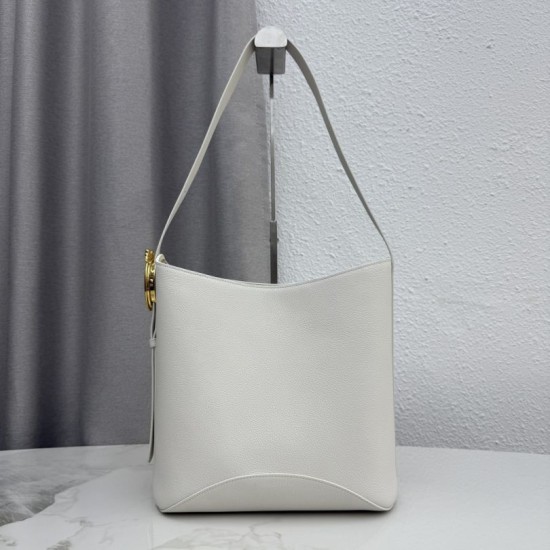 Replica fedele Borsa a secchiello medio Dior Medalillon M1532 Bianco Imitazione Outlet
