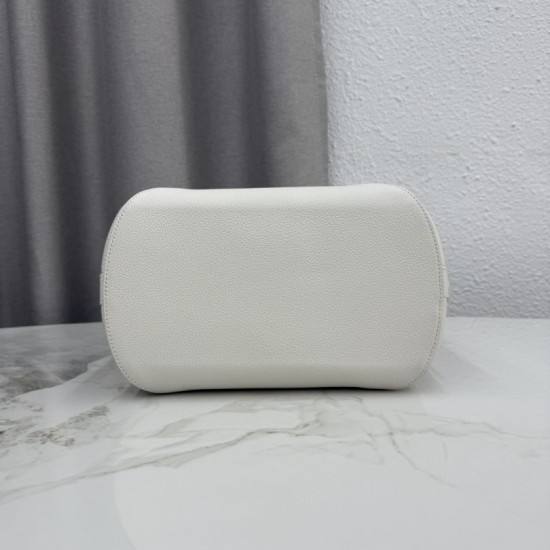 Replica fedele Borsa a secchiello medio Dior Medalillon M1532 Bianco Imitazione Outlet