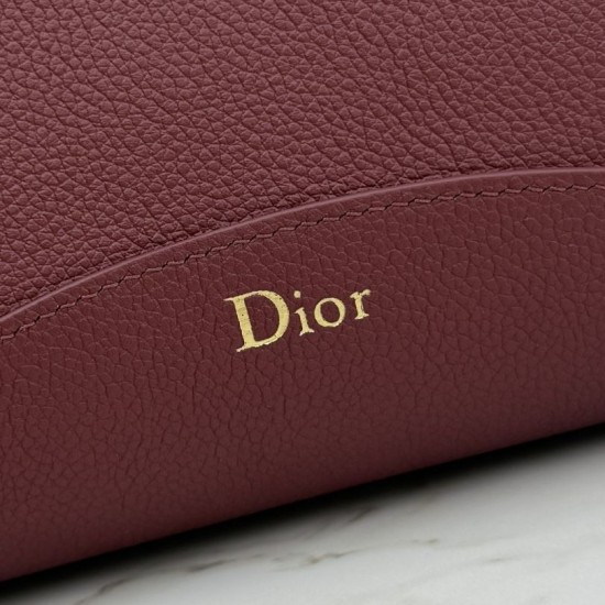 Replica fedele Borsa a secchiello medio Dior Medalillon M1532 Borgogna Imitazione Outlet