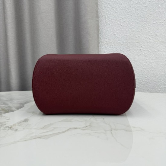 Replica fedele Borsa a secchiello medio Dior Medalillon M1532 Borgogna Imitazione Outlet